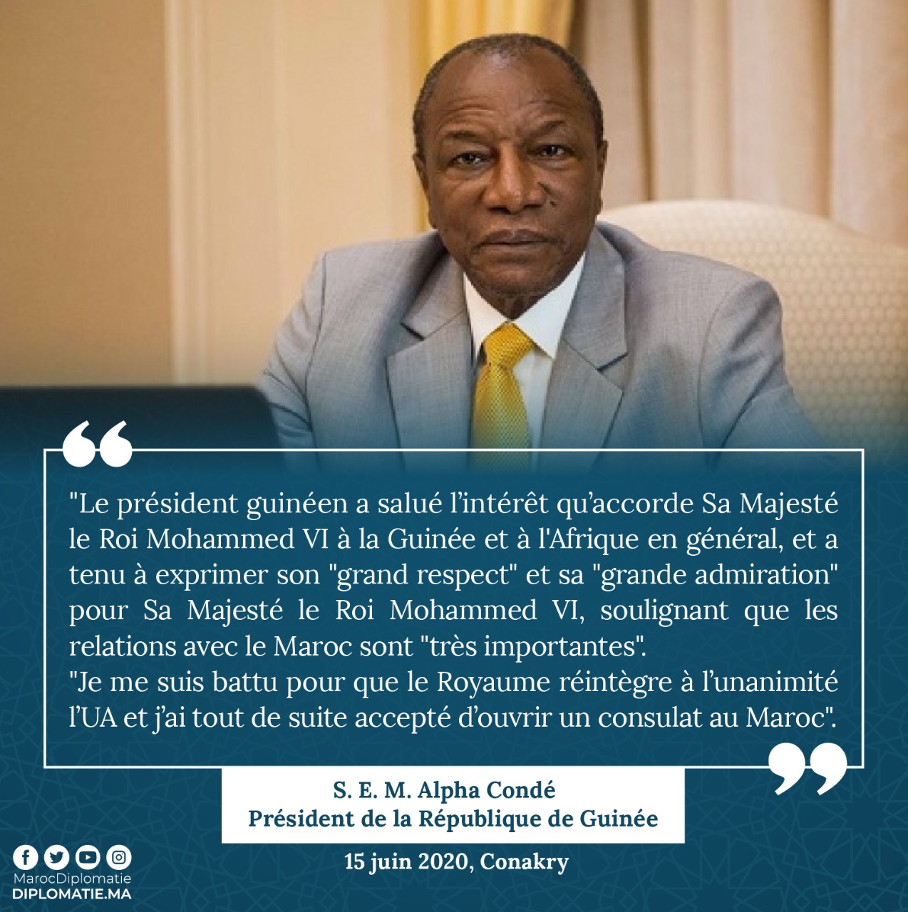 S. E M. Alpha Condé, Président de la République de Guinée