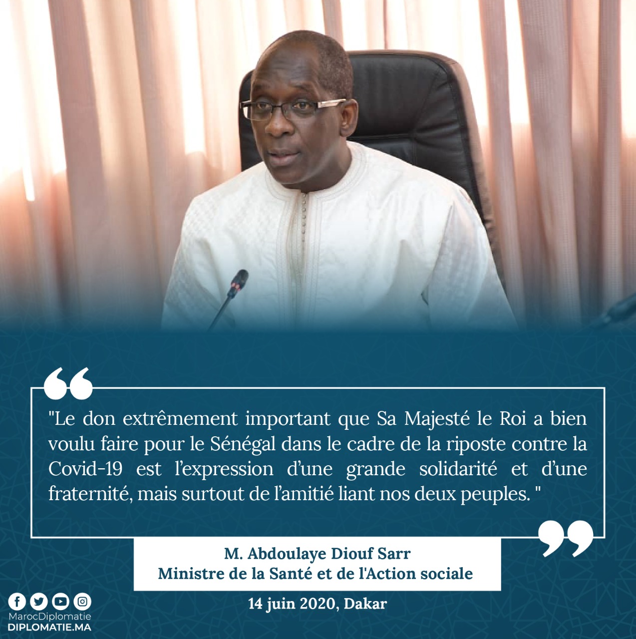 M.  Abdoulaye Diouf Sarr, Ministre de la Santé et de l'Action sociale 