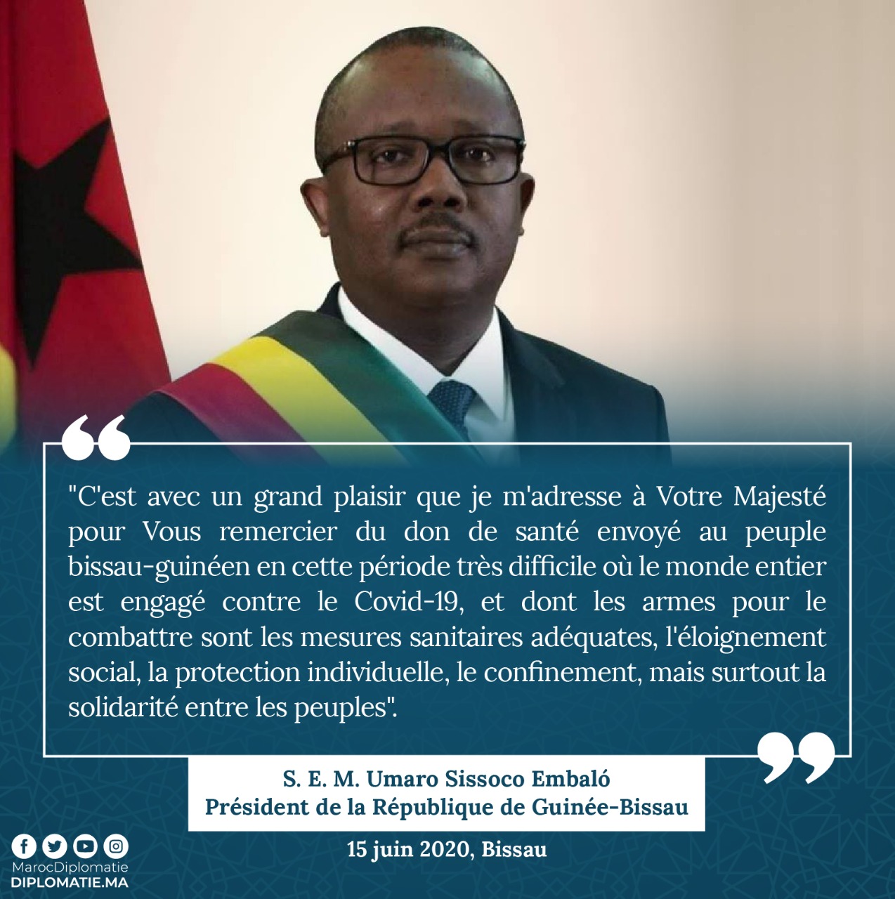 S.E.M. Umaro Sissoco Embaló, Président de la République de Guinée-Bissau 