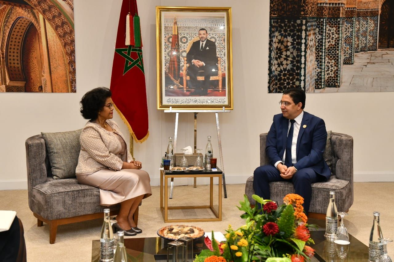 M. Nasser Bourita s'entretient avec la Directrice Générale de l'AUDA-NEPAD