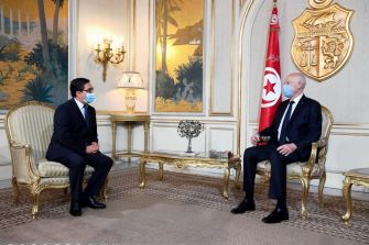 M. Nasser Bourita, porteur d'un message de Sa Majesté le Roi, reçu à Tunis par le Président Kaïs Saïed