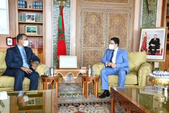 M.Bourita s'entretient avec le président du Bureau de la Commission des relations extérieures de l’Assemblée nationale mauritanienn